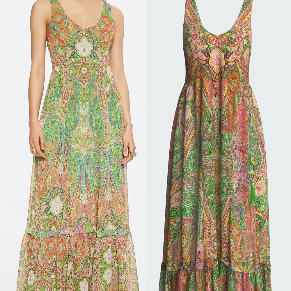 NWT MANGO LIMITED EDITION PAISLEY MAXI DRESS SMALL 4 LARGE 8 💚💚💚
